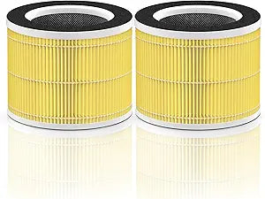 RP-AP088-F1 Compatible with RENPHO Air Purifier Replacement Filter RP-AP088W RP-AP088 RP-AP088B, 5-Stage H13 True HEPA Filters w/Activated Carbon Filtration for Pet Allergy, Yellow 2-Pack