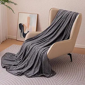 Amazon Basics Cooling Blanket for Hot Sleepers, Reversible Lightweight Thin Throw Blanket for Bed, Couch and Sofa, King (90" x 108"), Dark Gray