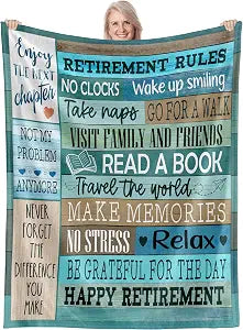 WRAPIX Retirement Gift for Woman Men - Fleece Throw Blanket for Couch Bed 60x80 in - Happy Retirement Gifts for Women 2026, Goodbye Farewell Gifts for Coworkers Teachers Boss Nurses Retirees Mom Dad
