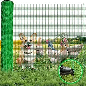 Temporary Fence with Step in Stakes,,3x50 Safety Barrier for Dog Snow Plastic Mesh Fencing with Fiberglass Post Windbreak Rope,Movable Fencing Roll for Garden Backyard Outdoor Animal Protect