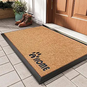 YDKGL Dirt Trapping Outdoor Welcome Mats, 31x47 Durable Non-Slip Door Mat Outside Entrance, Low Profile Easy Clean Doormat for Patio Porch Front Indoor Entryway, Brown