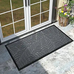 Yimobra 47x24 Large Door Mat Outdoor Indoor, All-Season Waterproof Door Mat Outside Entrance, All-Weather Non-Slip Outside Doormat for Garage Patio Entryway, Grey