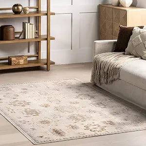 Nuloom SpinClean Krystin Beige/Ivory, 2' x 3', Recycled, Soft and Cozy, High Traffic, Stain Resistant, Easy Clean, Durable, Machine Washable Area Rug for Bedroom, Living Room, Dining, Entryway