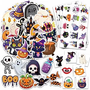 Halloween Party Favors - 160 PCS Halloween Stickers & Tattoos Set for Kids