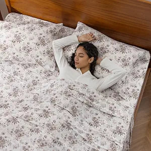 Berkshire Jersey Sheet Set  Cool-to-the-Touch, Soft & Breathable Knit Bed Sheets, Wrinkle-Free, Moisture-Wicking, Deep Pocket Fitted Sheet, 4 Piece Bedding Set, King, Blooming Toile Taupe