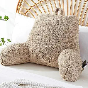 StarAneer Reading Pillow for Sitting in Bed, Back Pillow Reading Pillow with Arms & Back Support, Dorm Room Essential for Girls and Boys Bed Chair Pillow