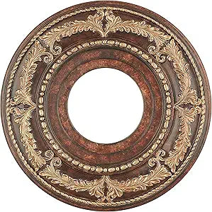 Livex Lighting 8204-63 Ceiling Medallion in Verona Bronze with Aged Gold Leaf Accents 12D x 1.25
