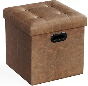SONGMICS 15 Inches Folding Storage Ottoman, Cube Footrest