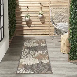 Nourison Home Aloha Natural 2'3" x 10' Area Rug - Easy Clean, Non Shedding, Bed Room, Living Room, Dining Room, Kitchen (10' Runner)
