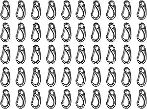US STAINlESS 50 Pieces Stainless Steel 316 Spring Gate Snap Hook Clip 2" Marine Grade Lobster Claw