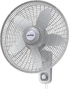 Air King 9018 Commercial Grade Oscillating Wall Mount Fan, 18-Inch , White