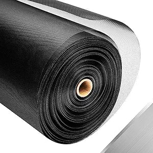 304 Stainless Steel Mesh Window Screen Roll,35IN x 98.43FT Black Metal Window Screen Replacement,Window Screen Mesh for Window,Door,Patio,Pet,Vent,Filter,Porch,Cage and DIY Projects (22 Mesh)