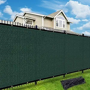 UPGRADE 0 4' X 5 0' Fence Privacy Screen Heavy Duty 170 GSM Fencing Mesh Shade Net Cover for Outdoor Wall Garden Yard Backyard Patio Dark Green (We Make Customized)