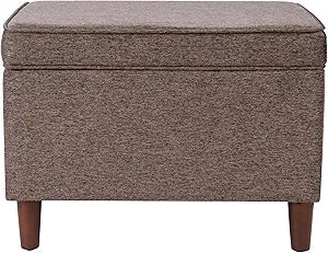 Spatial Order Home Decor | Dinah Collection Modern Storage Ottoman | Ottoman with Storage for Living Room & Bedroom (Chocalate Brown)