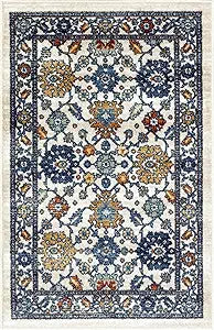 Maples Rugs Benton Oriental Area Rugs  Made in USA  Washable, Non-Slip, Low Profile Indoor Rug for Entryway, Foyer, Kitchen, and Bathroom, 30" x 46", Beige