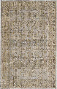 SAFAVIEH Valencia Collection Accent Rug - 2' x 3', Grey & Gold, Boho Chic Distressed Design, Non-Shedding & Easy Care, Ideal for High Traffic Areas in Entryway, Living Room, Bedroom (VAL104E)