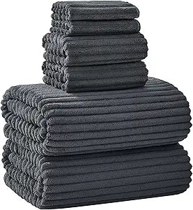 Extra Large Bath Towel Set of 6 (40"x80"),Oversized Bath Sheet Super Soft Highly Absorbent Microfibers Quick Dry Luxury Shower Towel for Bathroom Spa Gym Hotel Yoga (Charcoal Gray, 6Piece)