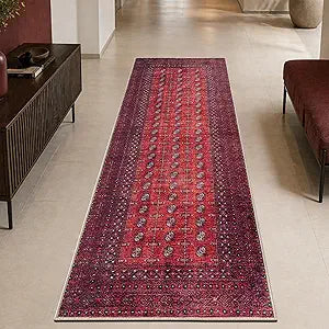 Keen Home Design 30"x84" Rug - Machine Washable Runner Rug with Non-Slip Backing, Ideal for Hallway, Entryway, Kitchen, Laundry Room - Vintage, Easy Clean, Durable, Low Pile Rug - (2'6" x 7')