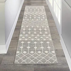 Nourison Home Grafix Grey 2'3" x 12' Area Rug - Easy Clean, Non Shedding, Bed Room, Living Room, Dining Room, Kitchen (12' Runner)