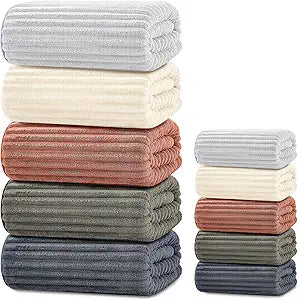 10-Piece Microfiber Bath Towel Set  280 GSM Coral Fleece, Ultra Soft Quick Dry Towels, Includes 5 Oversized Bath Sheets 35x67 & 5 Hand Towels, Absorbent Bathroom Towels for Home Spa (Dark color)