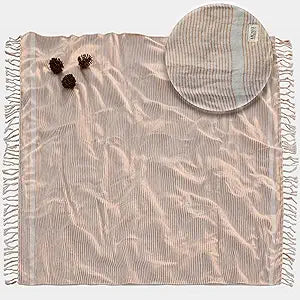 Oversized Turkish Beach Blanket 100% Cotton  Lightweight, Sand Resistant Boho Outdoor Blanket for Travel, Picnic & Beach