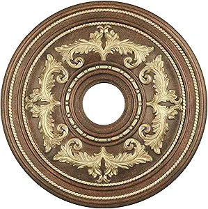 Livex Lighting, 8200-64, Ceiling Medallion, Hand Applied Palacial Bronze with Gilded Accents, 22.5"D x 1.5"H