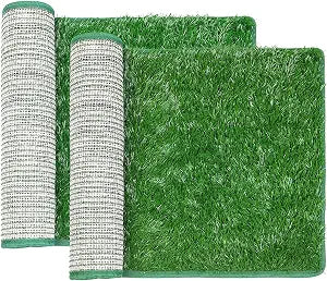 LOOBANI Dog Grass Pee Pads, Artificial Dog Grass Pads for Potty Tray, Fake Grass for Dogs to Pee On, Outdoor Indoor Pee Grass for Dog Potty (18.1*28.1 inch)