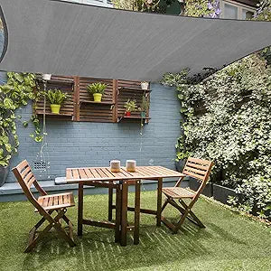 Shade Sail 12'x16' Sun Shade Sail, Permeable Shade Sails HDPE UV Block Sunshade Outdoor Patio Canopy Sun Cover for Backyard, Garden, Porch, Dark Grey