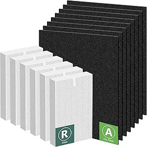 HPA300 Filter Replacement for Honeywell Air Purifiers HPA300 Series, HPA300, HPA304, HPA8350, HPA300VP, HPA3300b, HPA5300, Replace HRF-R3, 6 Middle Main Filter R and 8 Pre Filters A HRF-AP1