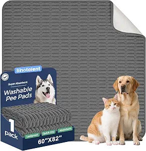 Washable Pee Pads for Dogs, Reusable Puppy Pads Dog Pads, Non-Slip Dog Pee Pads, Leakproof Pet Pee Pads Wee Wee Pads for Dogs. (Dark Grey, 60"x82"(Pack of 1))
