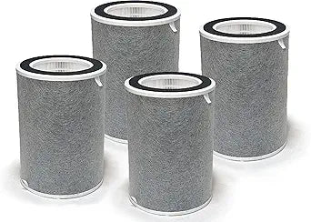 Nispira 4-Pack HP201 HP202 HC501 Filter Replacement For Shark NanoSeal Air Purifier MAX HP200 Series HC502 Size 8.68" x 8.68" x 12.1"