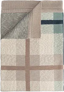 Crane Baby Knitted Baby Blanket, Charlie Farmhouse Plaid Collection, Cotton Baby Blankets, Crib Blanket, Stroller Blankets for Babies, Gender Neutral Nursery Decor, Knit Baby Quilt