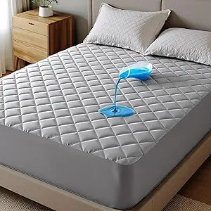 Bedsure Twin XL Mattress Protector, Quilted Waterproof Mattress Pad with Deep Pocket up to 22 Inches, Soft Breathable Noiseless Mattress Topper, Bed Cover for Home Bedroom Hotel  Gray