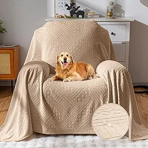 Waterproof Recliner Chair Cover, Anti-Slip Reclining Sofa Covers, Washable Durable Breathable Couch Covers with Reversible Design, Pet Furniture Protector for Dogs Cats (71x91in/Khaki)