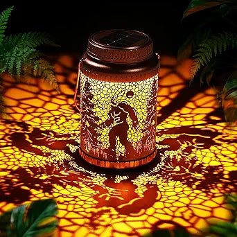 Cooo 6 Pack Solar Lanterns Outdoor Waterproof Bigfoot Sasquatch Christmas Trees Solar Pathway Lights Landscape Path Christmas Gifts for Women Mom Grandma Outdoor Table Lamp Garden Yard Decor-Rose Gold