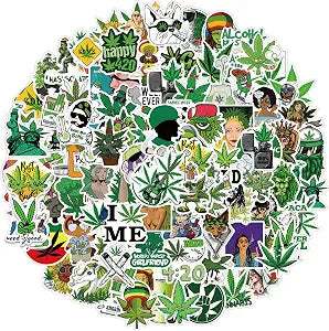 200 PCS Waterproof Vinyl Weed Stickers  Funny Decals for Laptops