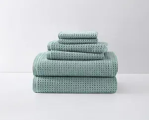 Tommy Bahama - Bath Towels, Highly Absorbent Cotton Bathroom Decor, Low Linting & Fade Resistant, Oeko-Tex Certified (Northern Pacific Bay Blue, 6-Piece)