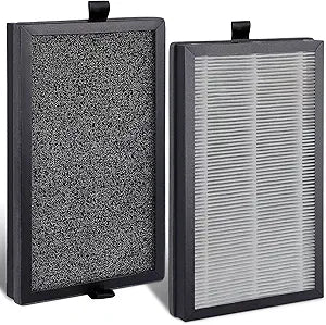 Priestley Air Purifier Replacement Filter, True HEPA Replacement Filter with 3 Stage Filtration, Removes 99.97% Smoke, Odor, Dust for Bedroom & Office, 2 Pack