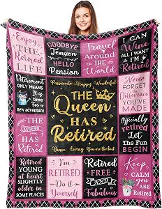 Lcobion Retirement Gifts for Women 2026, Retirement Gift for Woman, Best Retirement Gift for Woman, Retired Gifts for Women, Goodbye Farewell Gifts for Coworkers, Retirement Blanket 60" X 80"