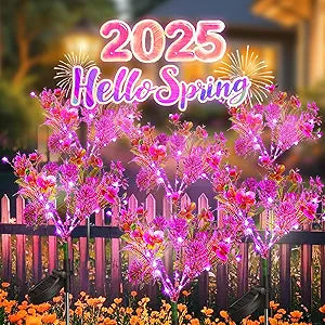 Neporal Solar Garden Lights, 6PK Purple Phalaenopsis Solar Flowers Outdoor Waterproof, Solar Lights Decorative for Garden,Yard Decor, Outdoor Decor