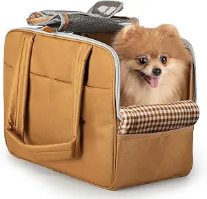 Dog Purse Carrier for Small Dogs  Cotton Padded Interior, Multiple Pockets, Breathable Mesh & Comfortable Strap  Durable Polyester Travel Bag, Lightweight Cat Carrier - Versatile Small Pet Bag