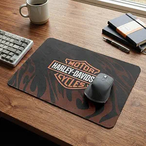 Harley-Davidson Grunge Flames Mouse Pad, Non-Slip Desk Mat, 15 x 20 in
