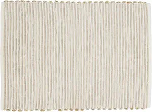 Saro Lifestyle Ribbed Cotton Placemat (Set of 4), Natural, 13"x19"