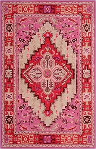 SAFAVIEH Bellagio Collection 2' x 3' Red Pink / Ivory BLG545A Handmade Medallion Premium Wool Accent Rug
