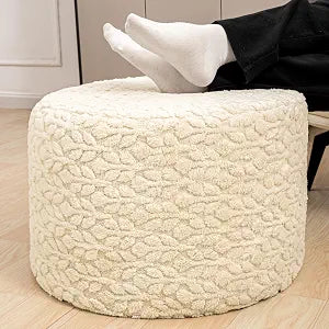 Poofieotto Pouf Ottoman Footstool 20x14In Couch Sofa Ottoman Footrest Linen