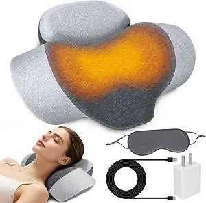 3-in-1 Neck Massager Pillow with Heat, Vibration & Air Traction, Plug-in Cervical Massage Pillow for Deep Tissue & Shoulder Pain Relief, Neck Hump Corrector
