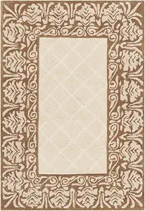 SAFAVIEH Total Performance Collection Accent Rug - 2' x 3', Ivory & Creme, Hand-Hooked Border, Non-Shedding & Easy Care, Ideal for High Traffic Areas in Entryway, Living Room, Bedroom (TLP755A)