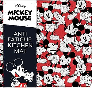 Disney Anti-Fatigue Kitchen Mats for Floor  Cushioned Kitchen Floor Mats with Non-Slip Backing  Water Resistant, Easy-to-Clean PVC Foam Mat  Mickey, Minnie, Stitch & Winnie the Pooh Designs