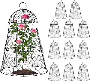 FRUITEAM 12Pcs Wire Plant Covers, 1315.74in Large Plant Protectors from Animals, Chicken Wire Cloche Plant Cages for Outdoor Plants, Vegetables