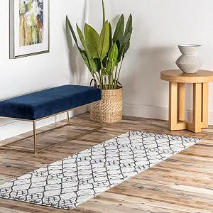 nuLOOM 2' x 8' SpinClean Machine Washable Stain-Resistant Area Rug Medium Profile for Living Room, Bedroom, and Dining Room, Grey